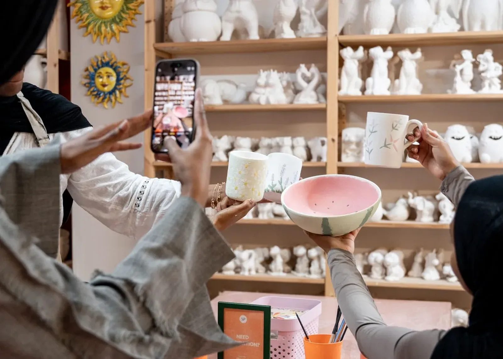 Pottery painting at Social Pottery Studio 136, Kentish Town