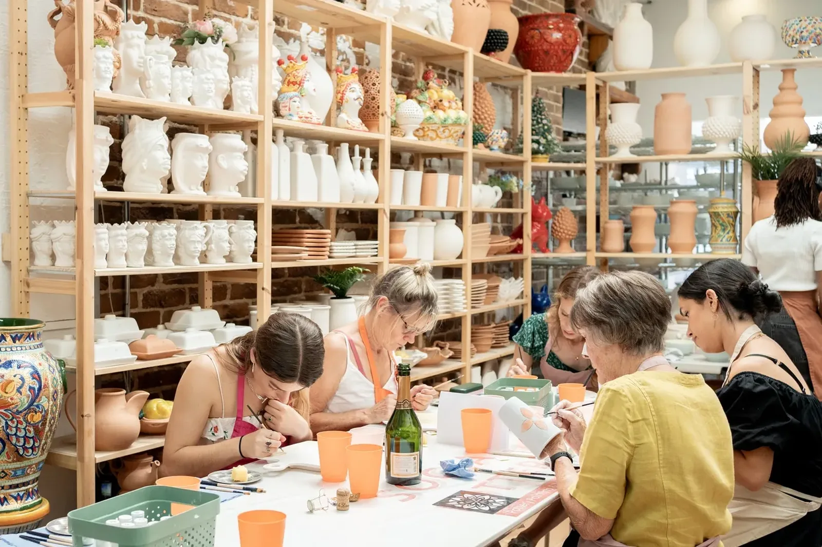 A Sip & Paint evening at Social Pottery Studio 136, Kentish Town