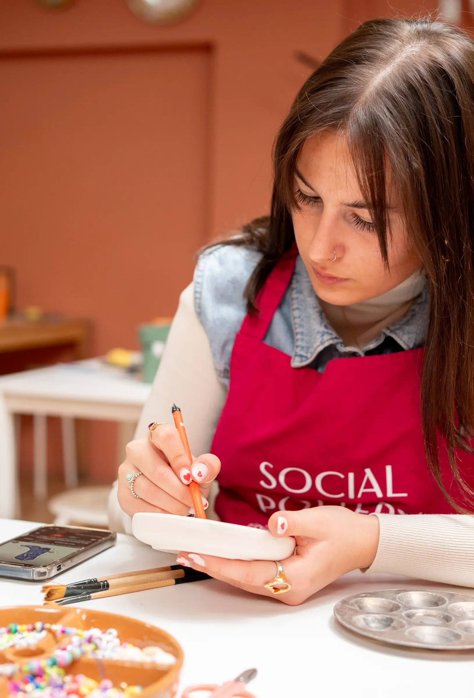 Pottery Decorating Session at Social Pottery Studio 221, Camden Town