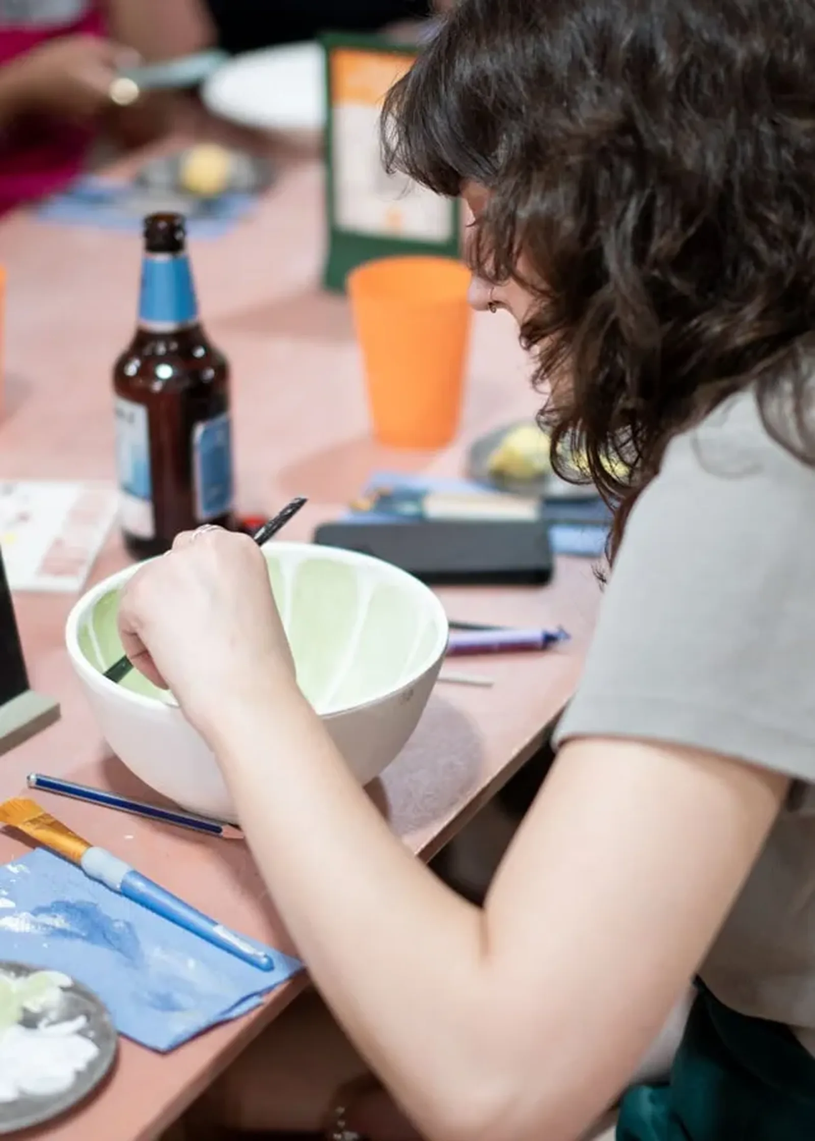 A Sip & Paint evening at Social Pottery Studio 136, Kentish Town