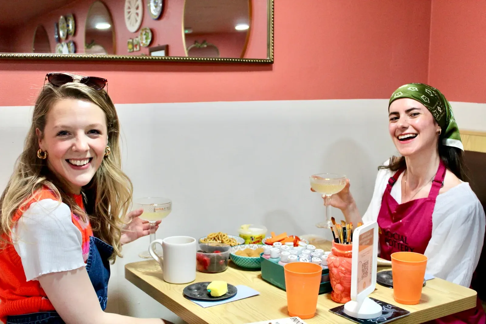A Sip & Paint evening at Social Pottery Studio 136, Kentish Town