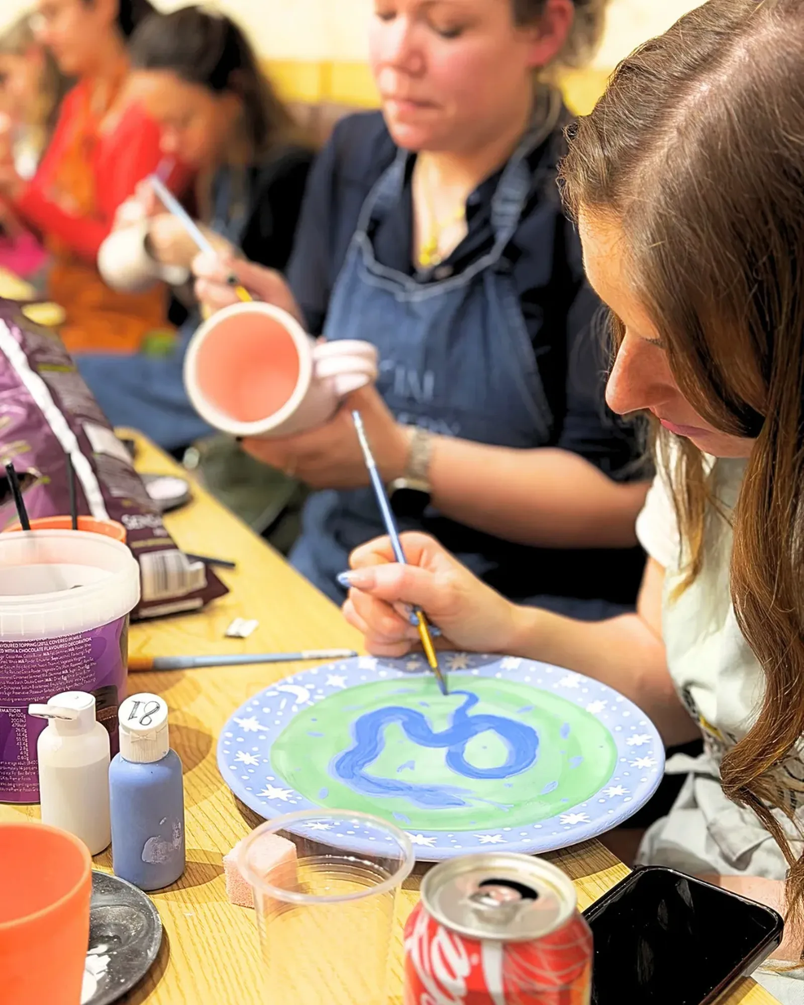 Pottery painting at Social Pottery Studio 136, Kentish Town